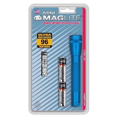 Maglite 14 lm Blue Incandescent Mini Flashlight AA Battery M2A116